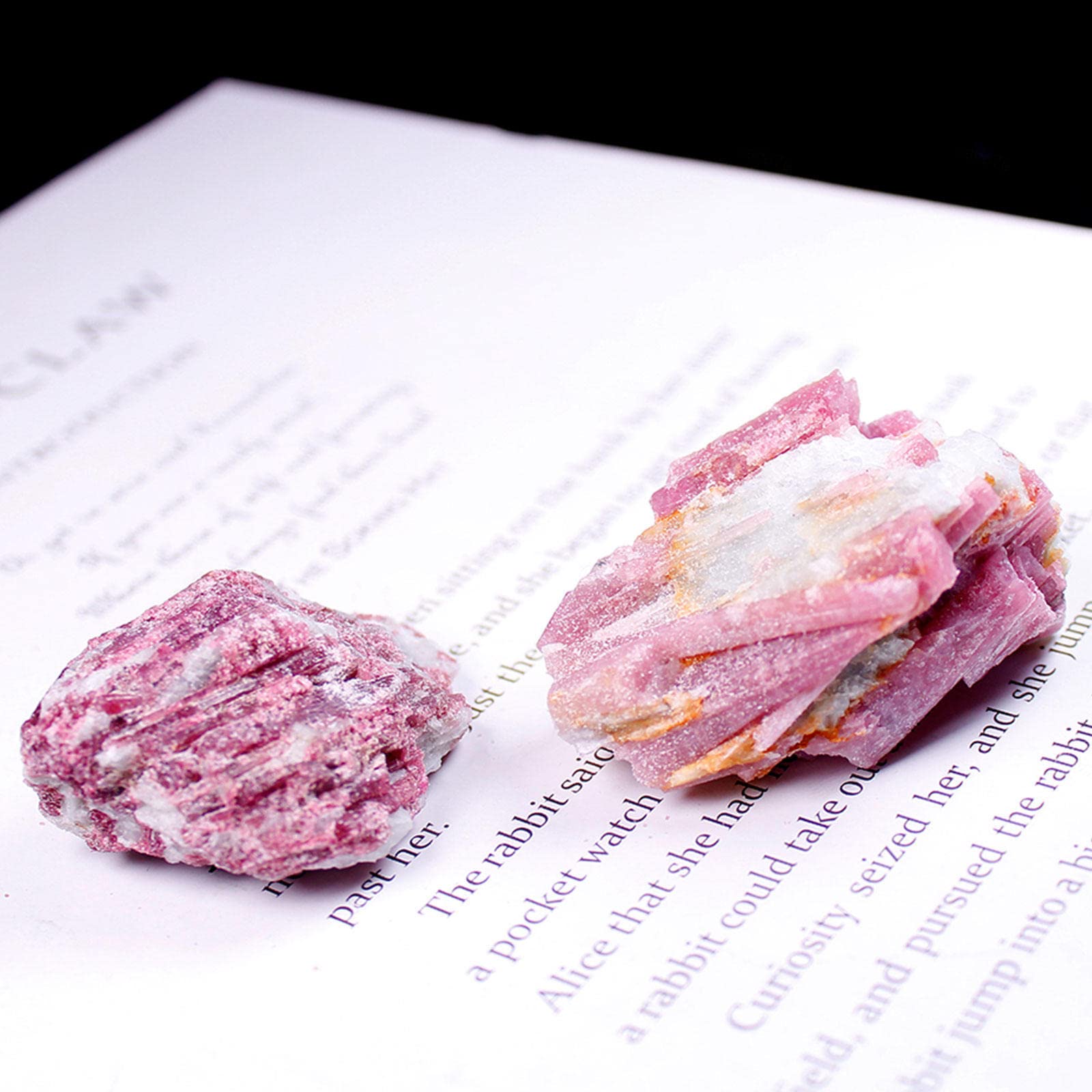 Pflaumenblüten-Turmalin-Steine, Kristall-Cluster-Geode – hochwertiger natürlicher Kristallstein – Felsexemplar for Reiki-Kristall, Wicca-Wahrsagerei, 200 g Geschenk (Size : 250g)