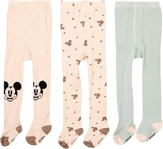 Medias para bebé de Mickey Mouse de Disney, para niños y niñas, color marrón, verde claro (3 unidades)