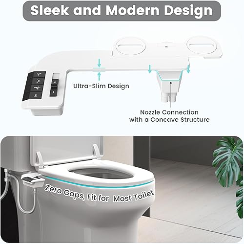 Miniatura 3 de Bidet Attachment for Toilet Unique Dual Retractable Nozzles Badays for Toilets Seat, Non-Electric Self-Cleaning Fresh Water Sprayer, Adjustable
