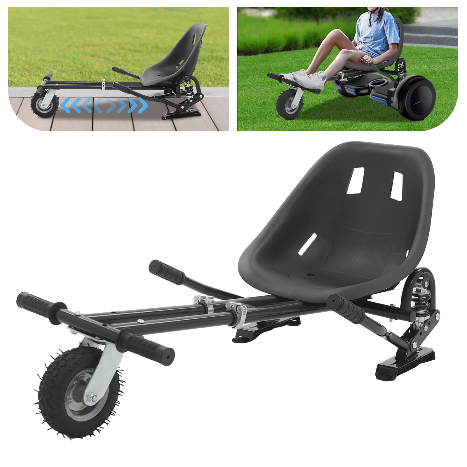 Siège d'hoverboard réglable pour trottinette auto-équilibrée, avec pneu avant, pour hoverboard de 6,5 à 10", accessoires universels et kit de mise à niveau pour enfants et adultes