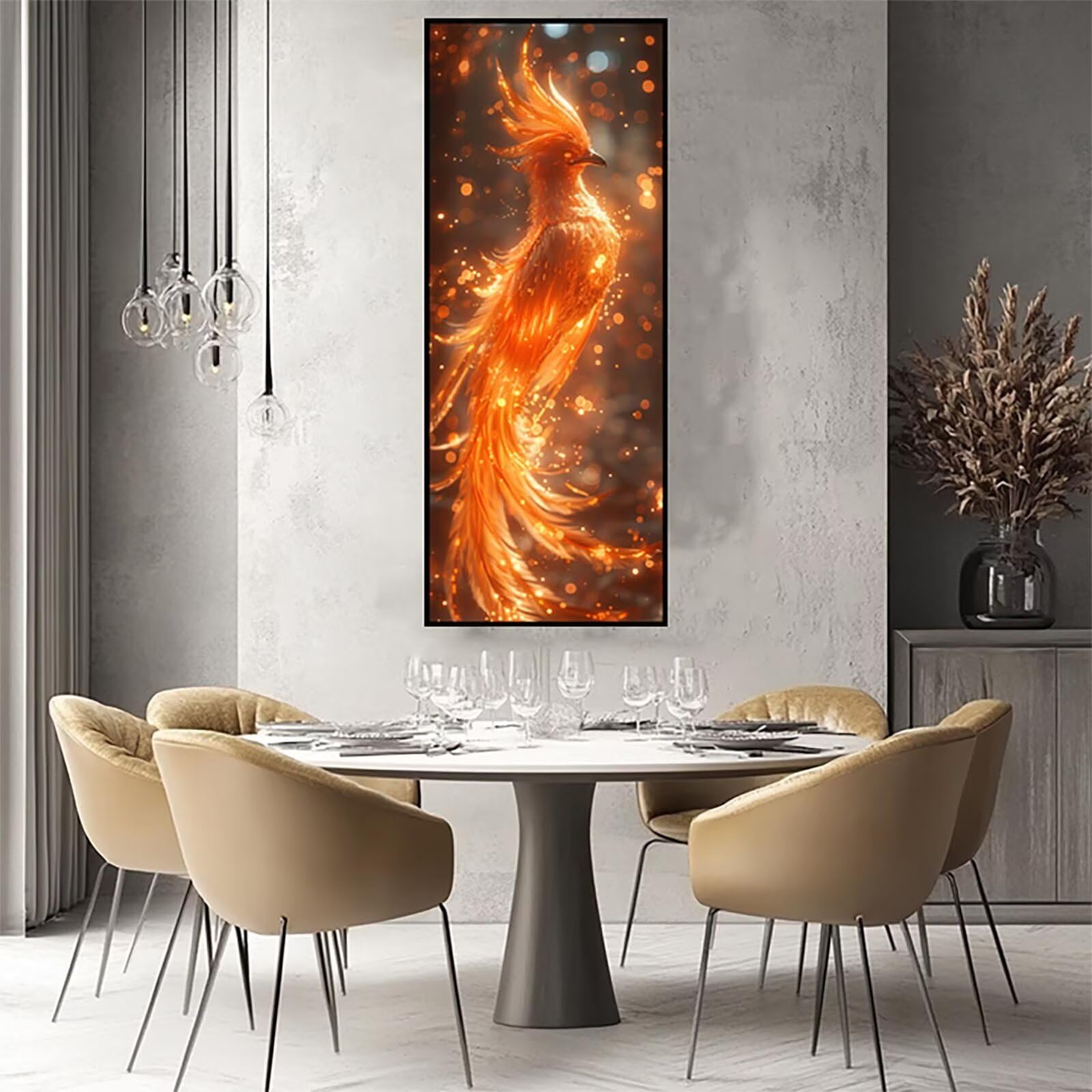 5D DIY diamentowe malowanie feniks, malowanie diamentowe według numerów dorosłych zwierzęta, zestaw do haftu pełne wiertło diamentowe malowanie 180 x 70 cm, zestaw do malowania diamentowego jako
