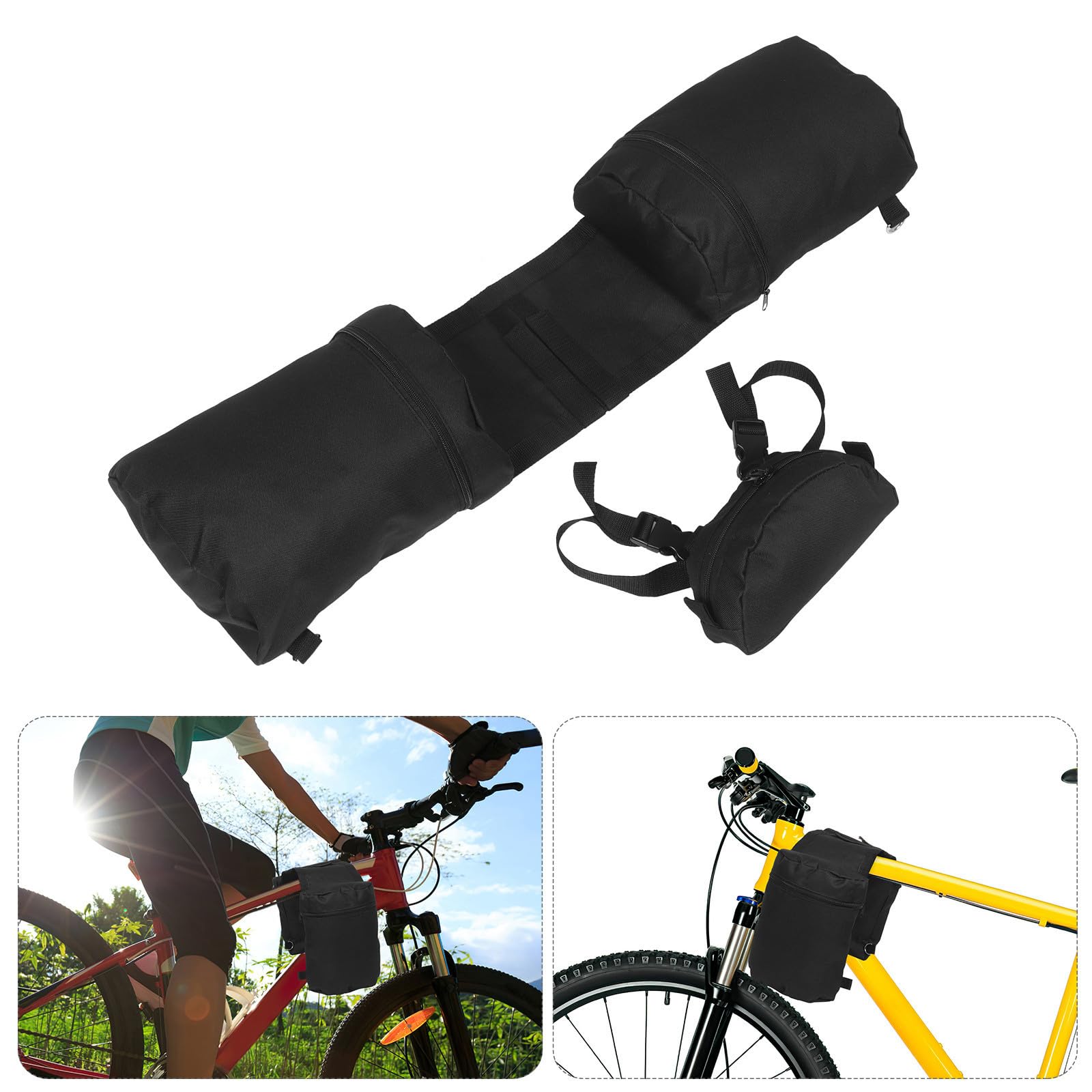 GALPADA Borsa per Bicicletta da Portapacchi Posteriore Oxford 600d Nero Scomparti Organizzati e Design Sicuro per Ciclismo Urbano e Outdoor