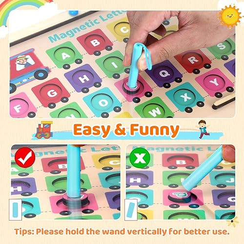 Miniatura 2 de Tablero magnético del laberinto del alfabeto con 36 tarjetas de ortografía, juguete educativo Montessori de motricidad fina, rompecabezas del