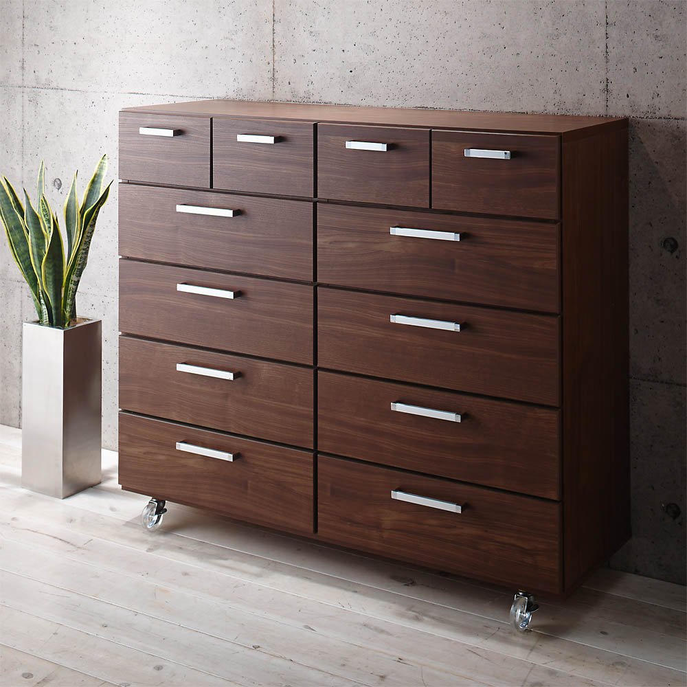 12段チェスト Amazon｜キャスター付きモダンクローゼットチェスト 4段・幅120cm