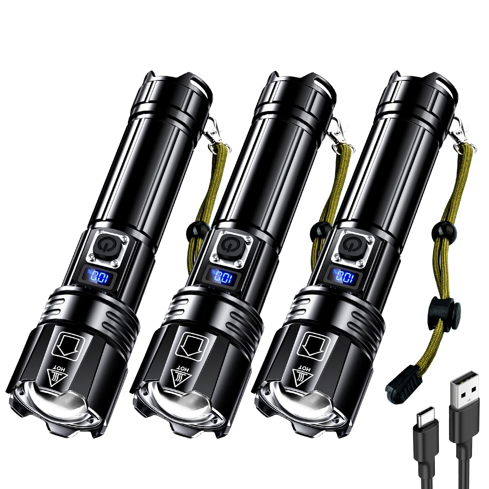 AKNEAR Rechargeable LED Flashlight High Lumens Super Bright