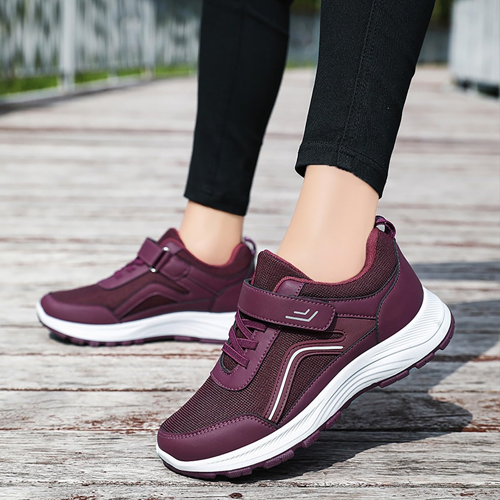 Scarpe Comode per Camminare Pianta Larga Sneakers Platform Donna Eleganti | Calzature Atletica in Tela Morbida per Uso Quotidiano Scarpe Sportive Donna Concezione Ergonomica Tessuto Sintetico