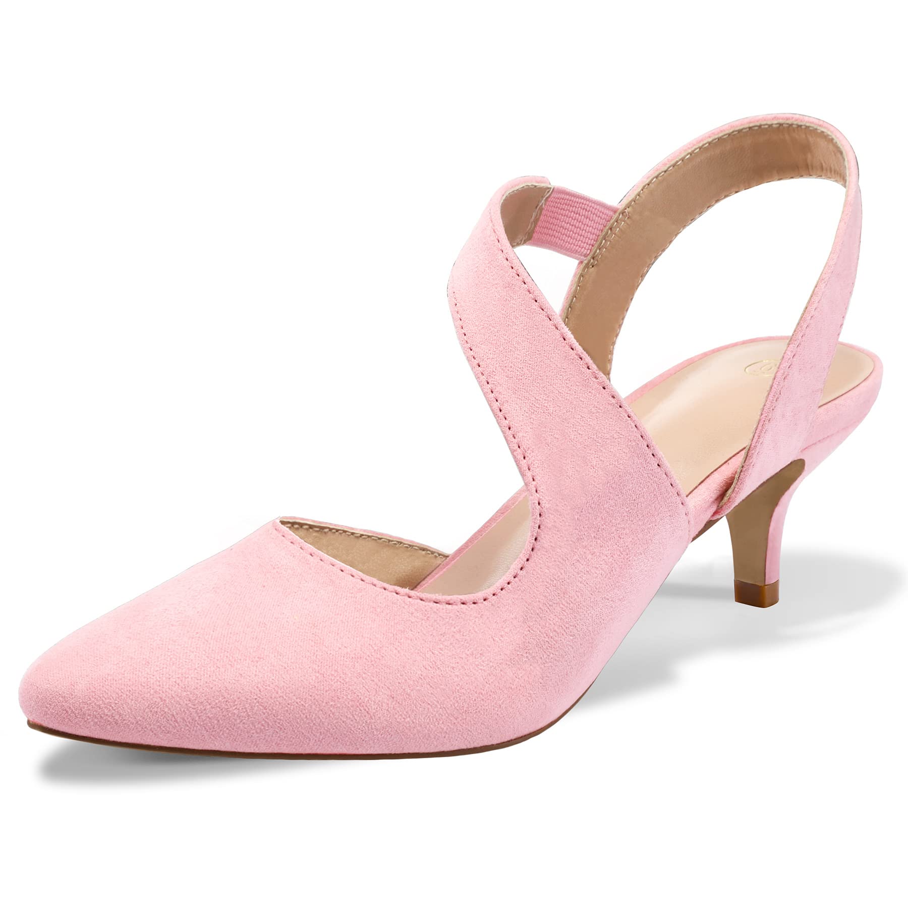 mysoft Women's Dress Shoes Low Heels 2 inch Kitten Pumps Slingback Wedding Party Medium/Wide Width Shoes