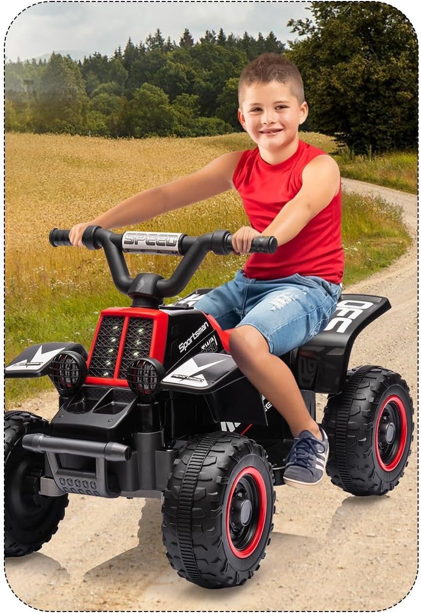 6V Electric Ride-on ATV for Kids - 4.5AH Battery & US Plug Charger, Safe Toddler Quad Car for Ages 3-5