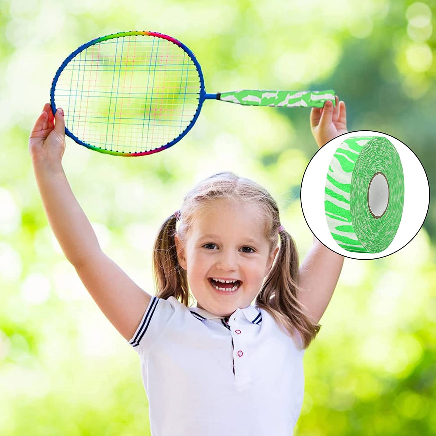 Cinta Adhesiva de Camuflaje para Raquetas de Tenis 2,5 Cm x 25 M (Verde)