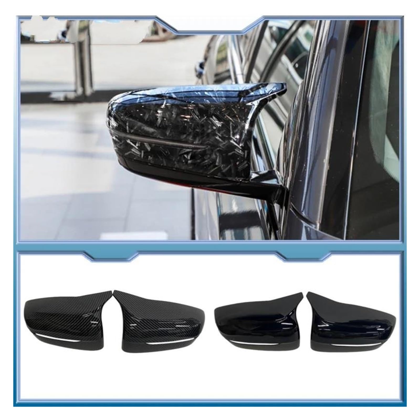 Coperture Specchietti Laterali In Fibra Di Carbonio Per BMW Serie 3,4,5,7,8 (G20, G30, G11, G15, Ecc.) - 2017-2021 | Stile Sportivo