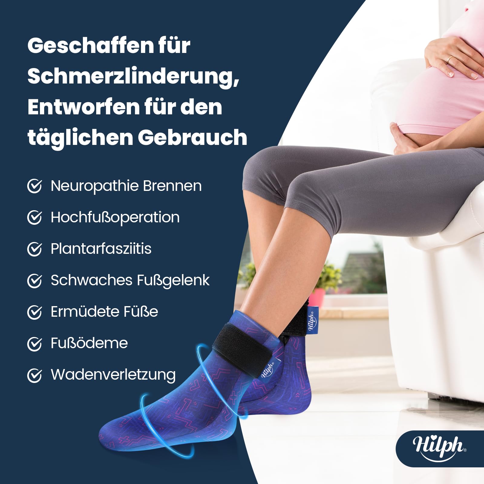 Hilph Calcetines de enfriamiento para pies, almohadillas de enfriamiento para hinchazón, terapéuticos calientes y fríos, guantes de enfriamiento para pies de quimioterapia, neuropatía, quimioterapia