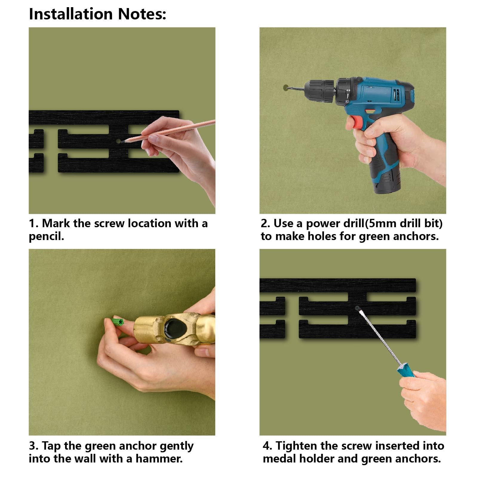 Porte-médailles D'escalade En Bois - Support Mural Pour 30+ Médailles Avec Crochets, Parfait Pour Afficher Vos Récompenses Sportives - 10