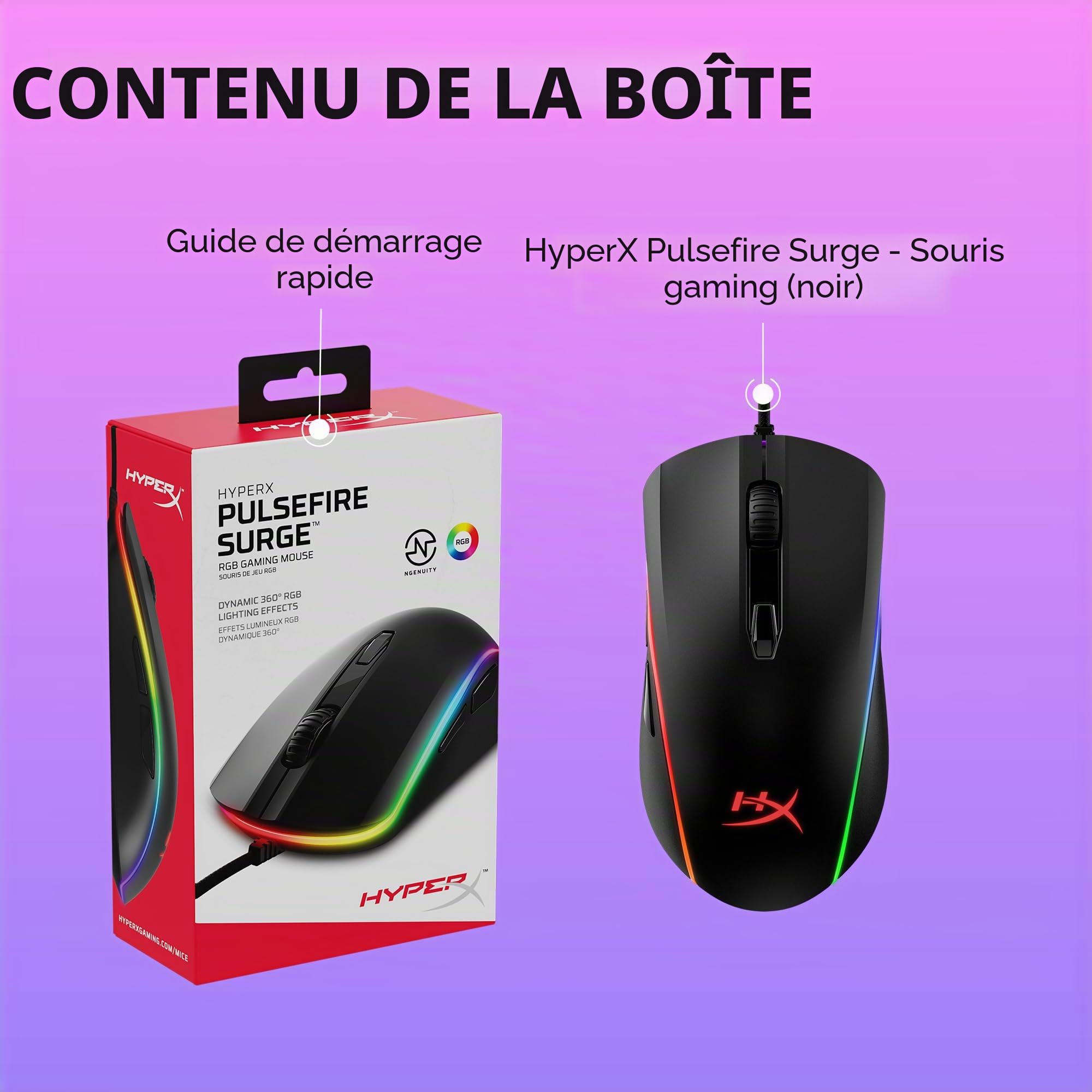 HyperX Pulsefire Surge – Souris de Jeu RGB