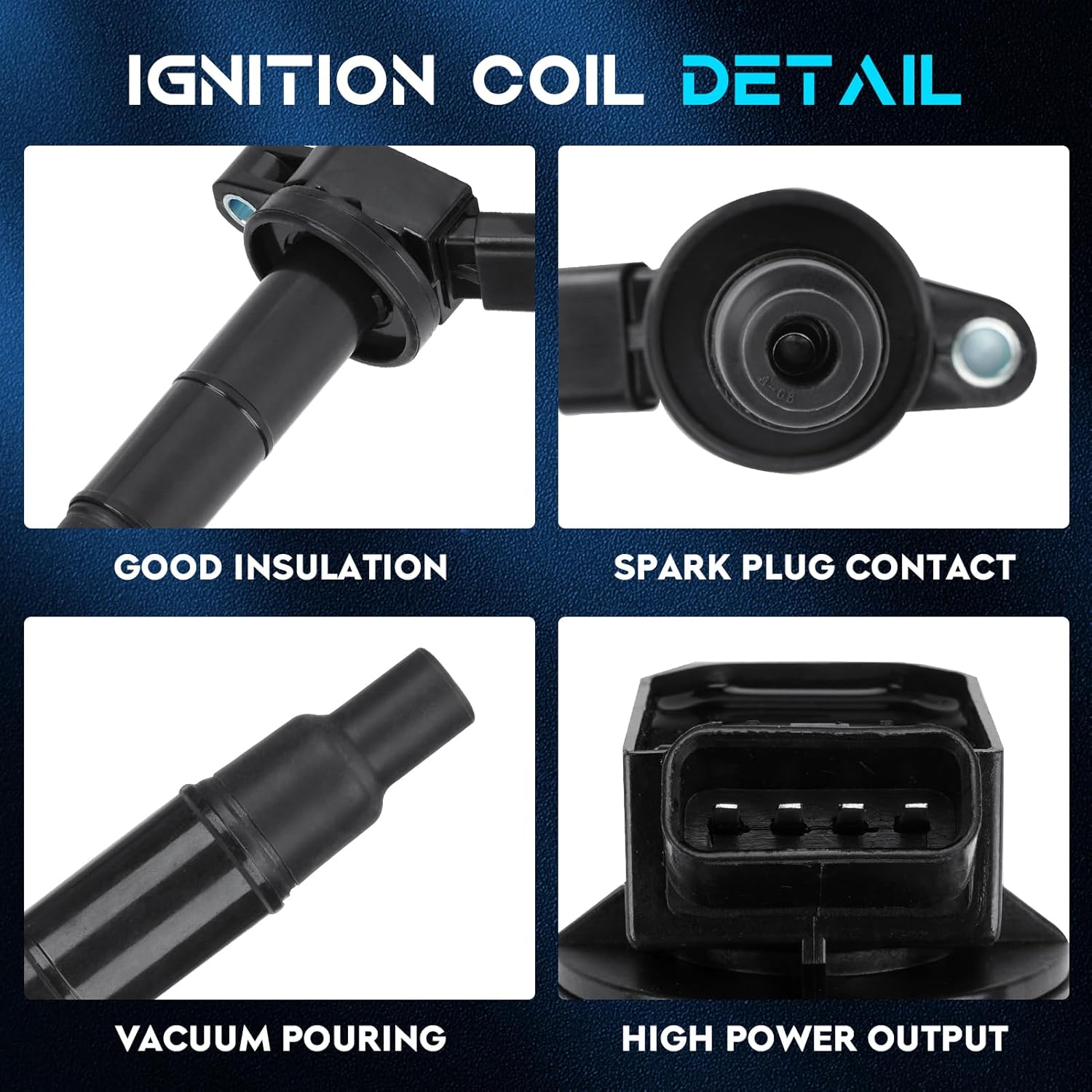 Set of 4 Ignition Coils Pack 4 Iridum Spark Plugs Compatible with Lexus HS250h 2.4L, Scion xB tC, Camry Corolla Matrix RAV4 Highlander Solara, Pontiac Vibe Replace UF333