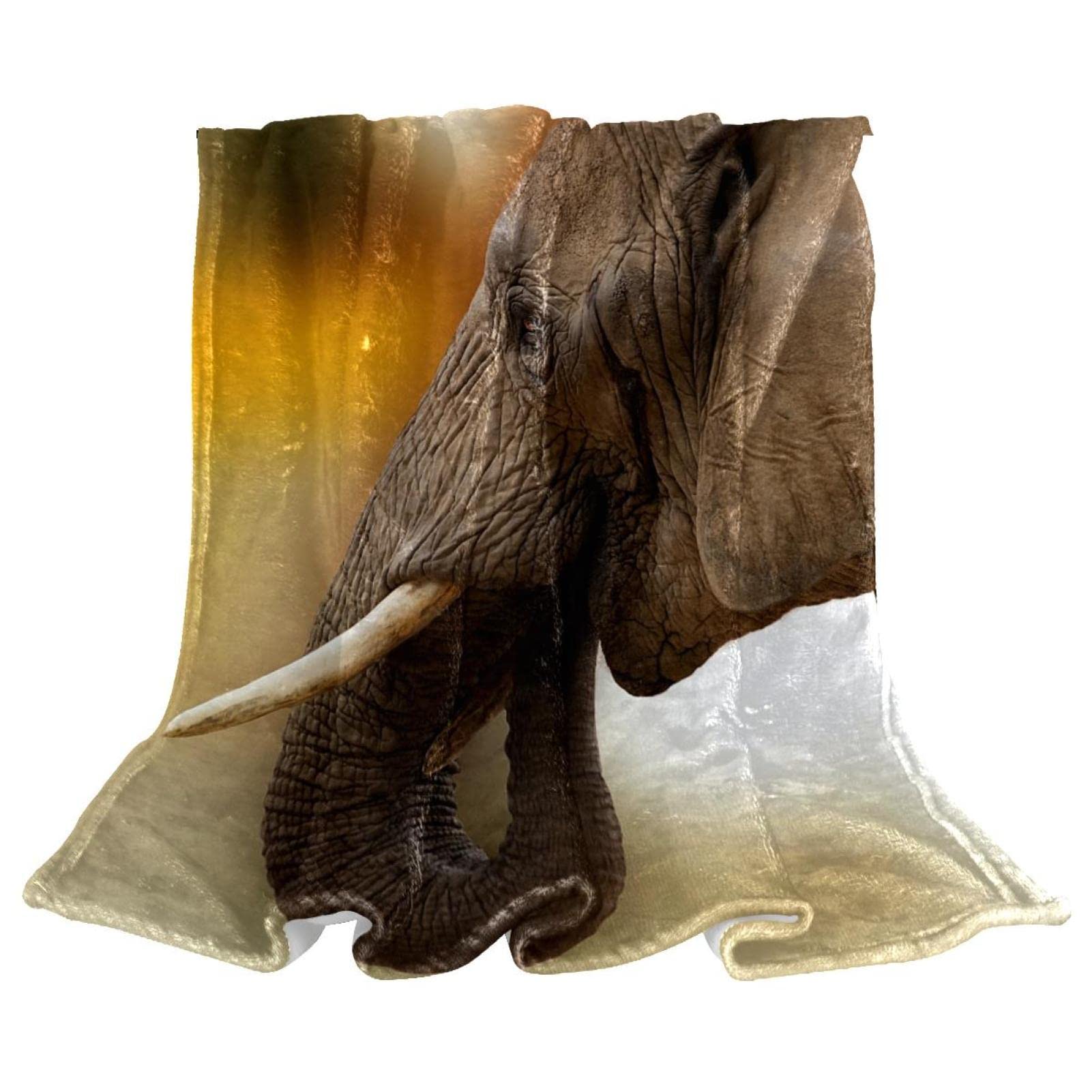 Elefanten-Fleecedecke Mit 3D-Wildtiermuster – Flauschig, 152x200 Cm, Für Sofa & Bett