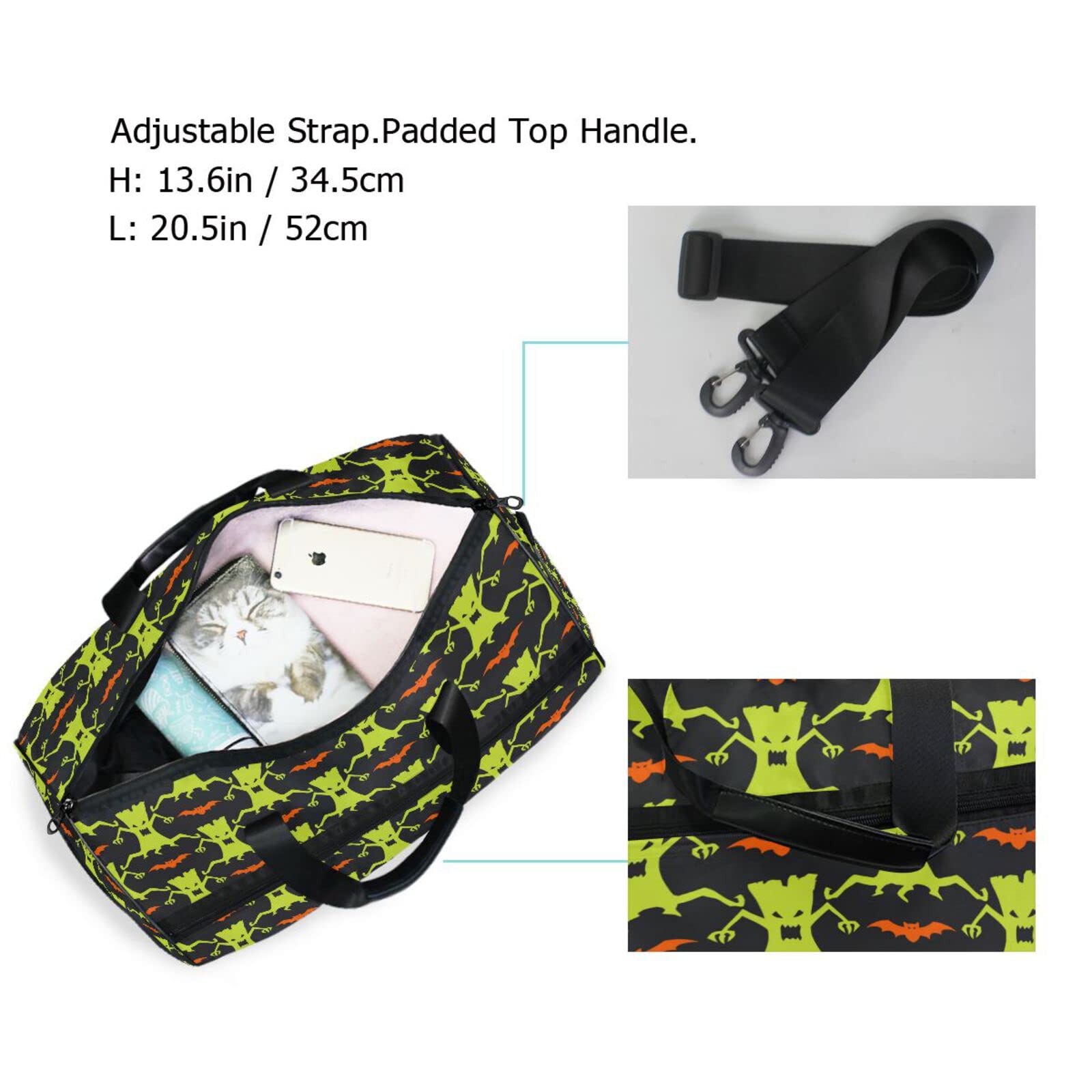 Fledermausbaum Halloween Sporttasche Badetasche mit Schuhfach Reisetaschen Handtasche für Reisen Frauen Mädchen Männer