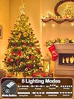 Vista 63 de Guirnalda de luces de Halloween extensible de 200 LED de color morado, extralarga de 82 pies, para interiores y exteriores, 8 modos de iluminación