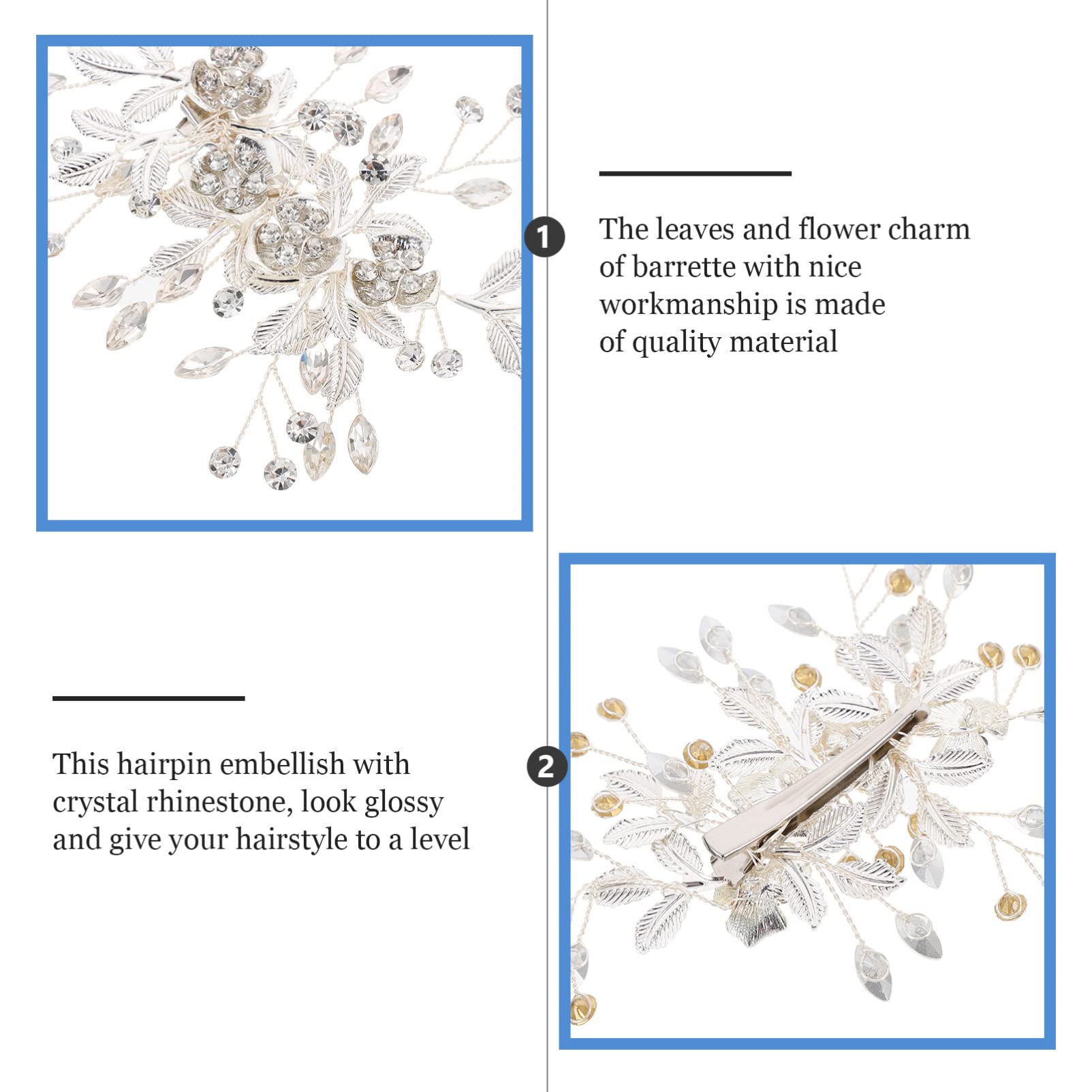 MAGICLULU 3piezas Clip De Pelo Floral Para Novias Horquilla Elegante Para De De Boda Accesorio De Moda Para Celebraciones Especiales