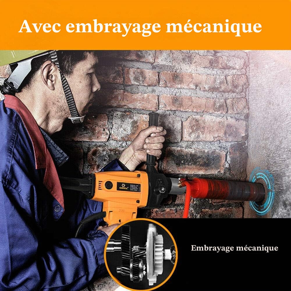 Fayelong Perceuse à noyau diamantée 7,1" 180 mm pour perçage béton diamanté 3000 W 220 V