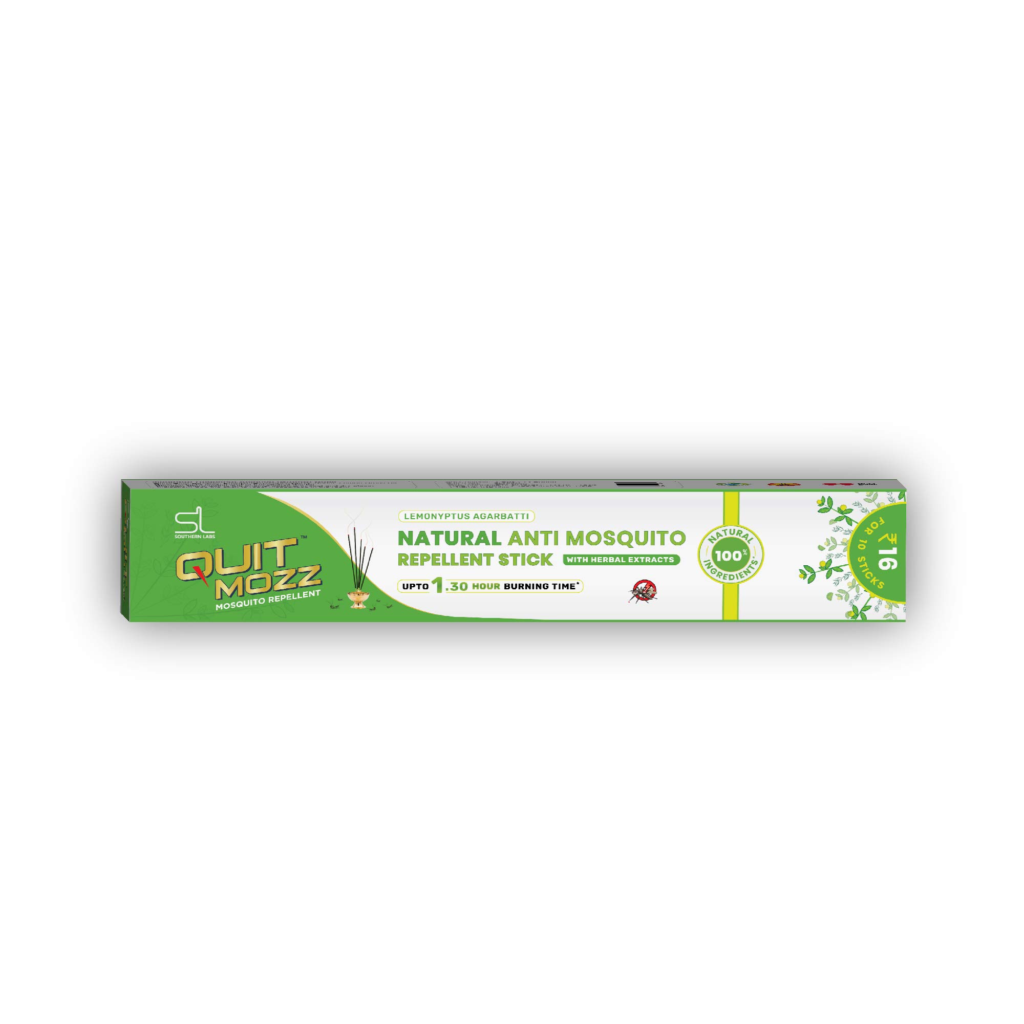 Quit Mozz Mosquito Repellent Sticks - 10 Lemonyptus Incense Sticks