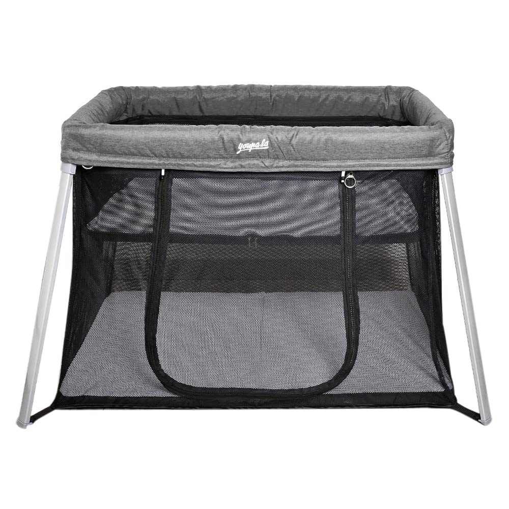 Lit parapluie de voyage Parc bebe pliable 2 niveaux Youpala Zephir Couleur - Gris