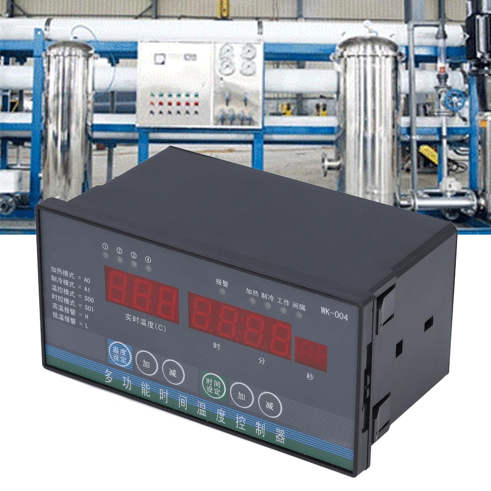 Aramox Regolatore Digitale della Temperatura, Regolatore Termostato ABS con 4 Uscite relè, Risoluzione Display 0,1°F, Allarme e Sonda per Pannelli Pompe Caldaie Agricole in Serra (con sonda da 10 m)