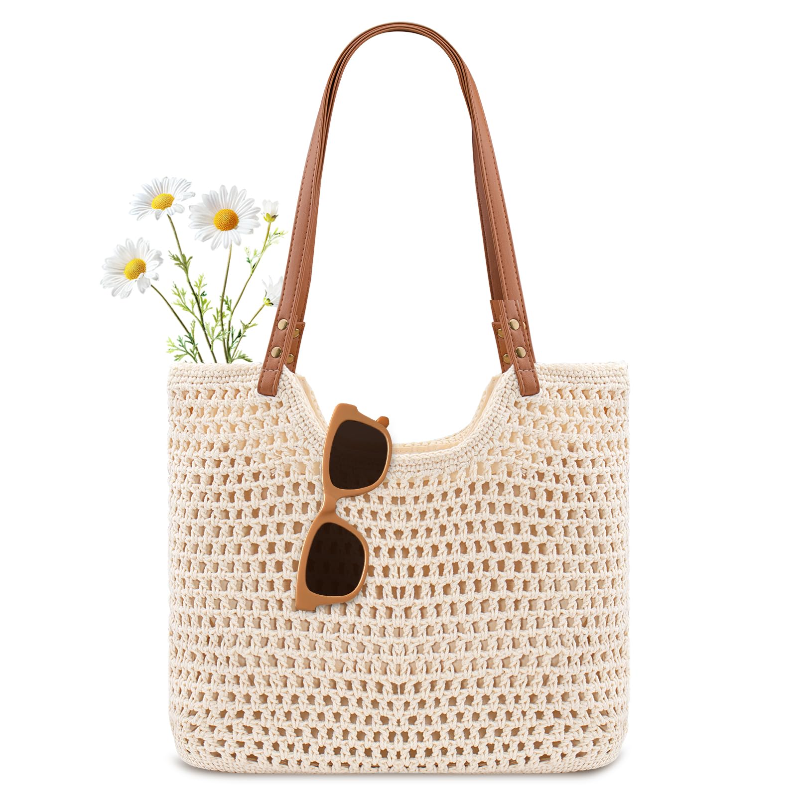 Peicees Crochet Beach Bag Purse
