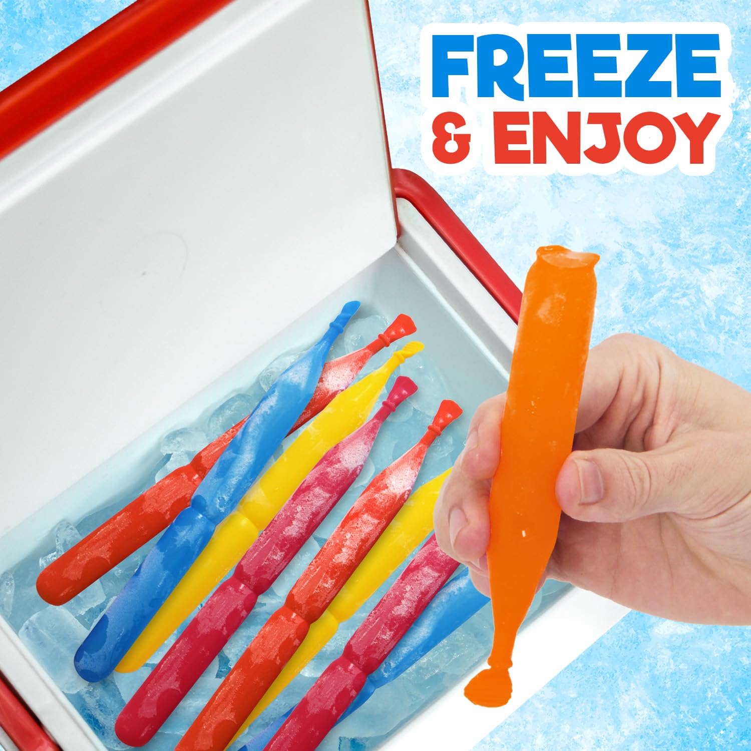 Captain Cool Freeze Pops, No Corn Syrup Ice Pops Bulk Variety Pack, Colorful and Fun Popsicles for All Ages, Perfect for Events and Gatherings, Frozen Pops Loved by Kids