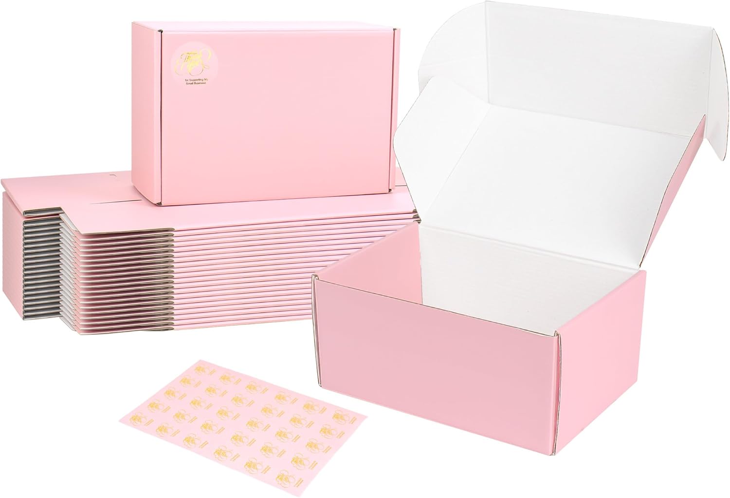 9x6x4 Pink Shipping Boxes Medium, 30 Pack Corrugated Cardboard Mailer Boxes for Packaging Small Business Mailing Gift