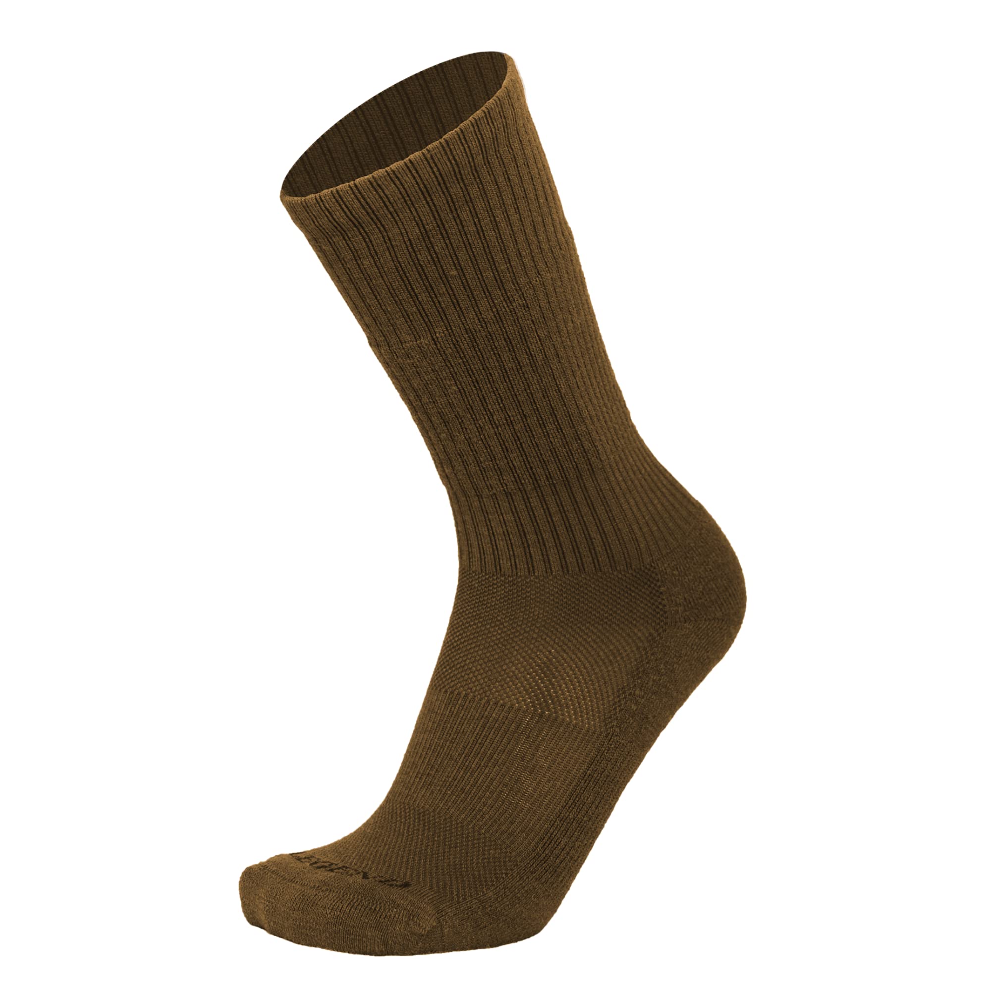 LEGEND Compression Tactical Merino Wool All-Weather Boot Socks - Mid-Calf Military for Men and Women, Coyote Brown, Medium