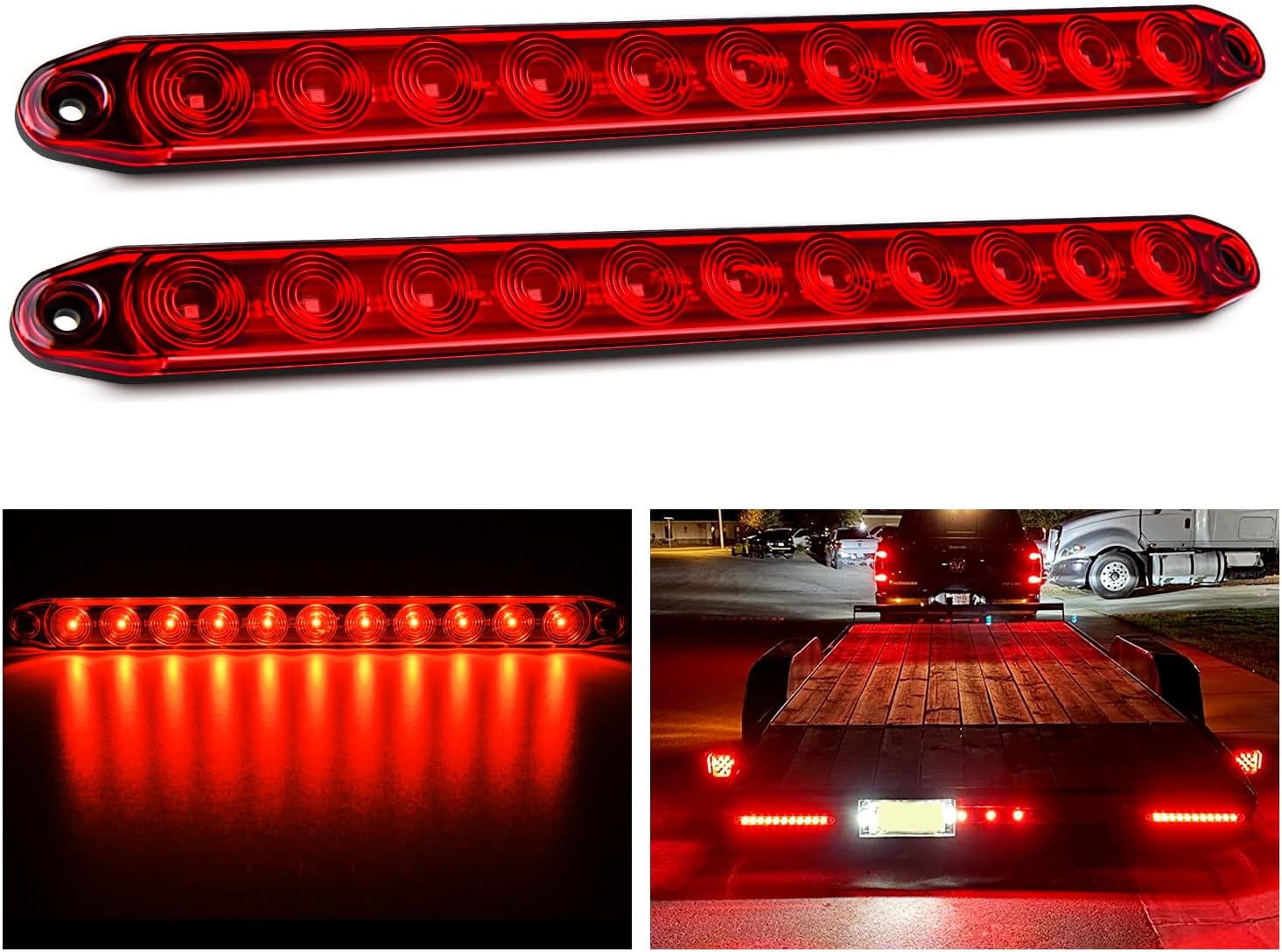 Nilight 16-Inch Dual LED Trailer Light Bars for Trucks and Trailers