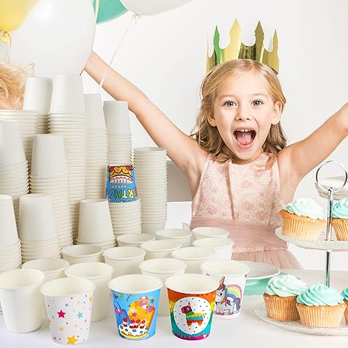 Miniatura 2 de Yes!Fresh 500 unidades Vasos de papel desechables de 3 onzas, vasos para bebidas calientes y frías, vasos de papel pequeños para baño y enjuague