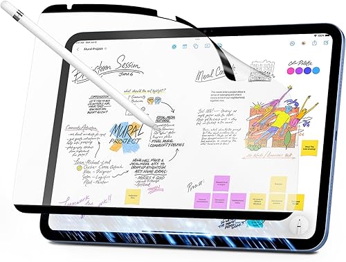 MoKo Protector de pantalla magnético de papel para iPad de 10.9 pulgadas 2022, desmontable y reutilizable, protector de pantalla para iPad de 10.