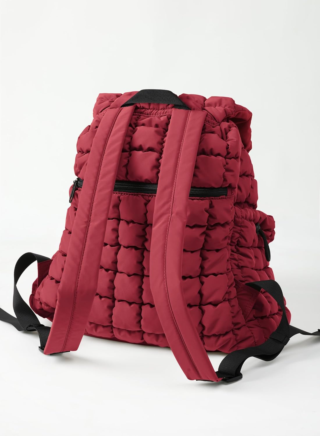 ODODOS Quilted Backpack 2.0 for Women Lightweight Puffer Hiker Pack Drawstring Padding Travel Gym Bag, True Red - Image 3