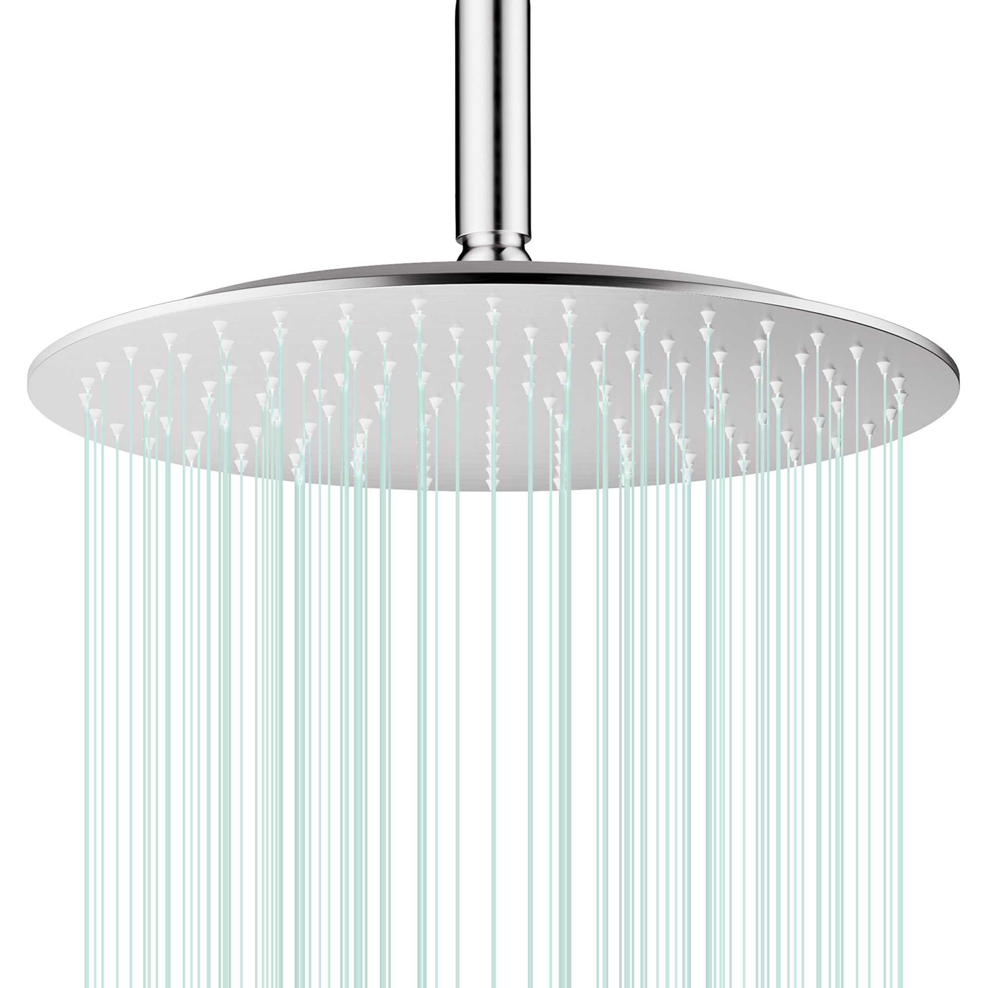 Auleend Brushed Nickel Rain Shower Head, Work With Any Decorative Style，All Metal Rainfall Shower Head (, 12 Inch)