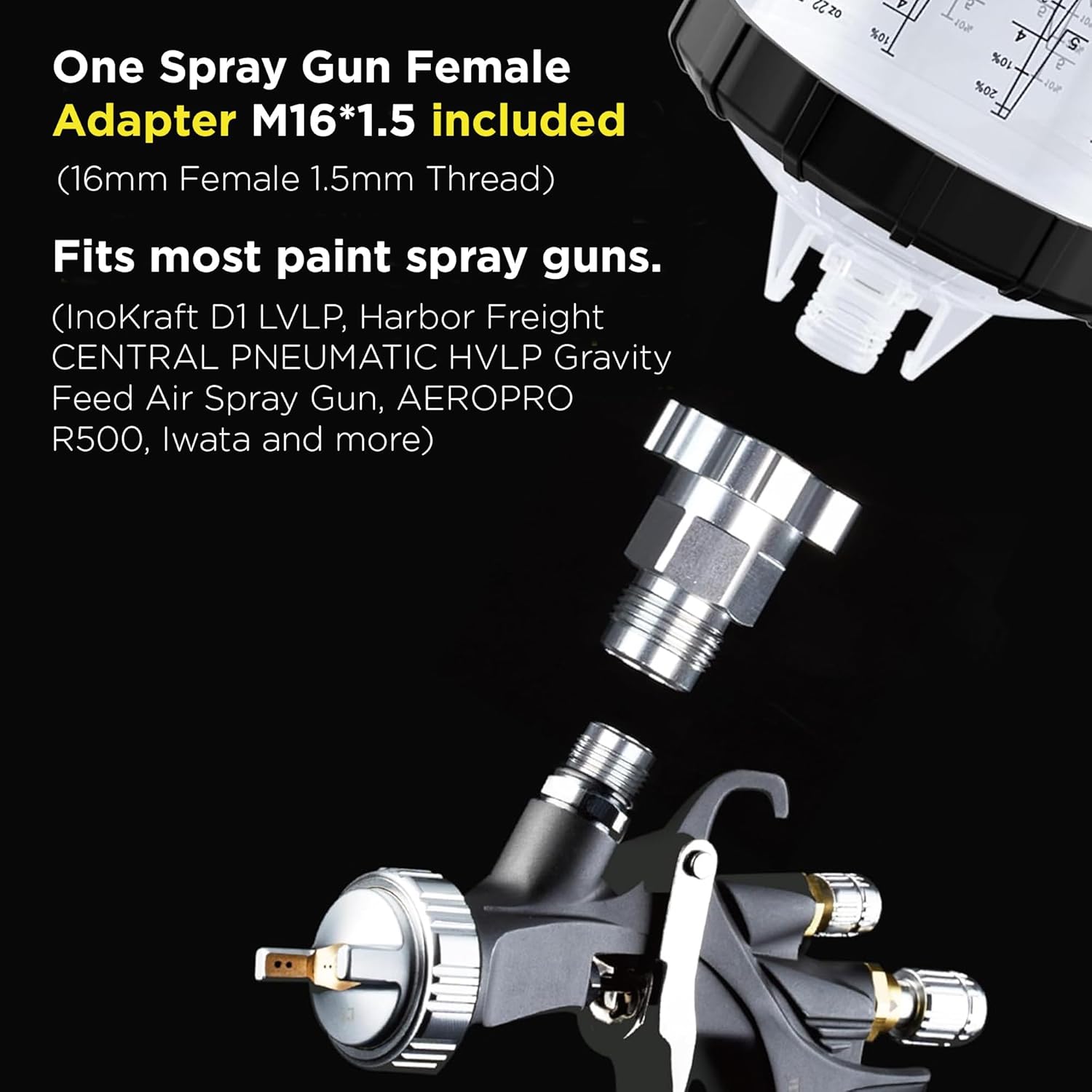 InoKraft Disposable Paint Spray Gun Cup, Large 28 Ounce (800ml) Kit Kit with 6 Cups and Lids, 1 Hard Cup with Retainer Ring, 3 Plugs, Paint System for HVLP LVLP Spray Gun with Adapter for Beginner