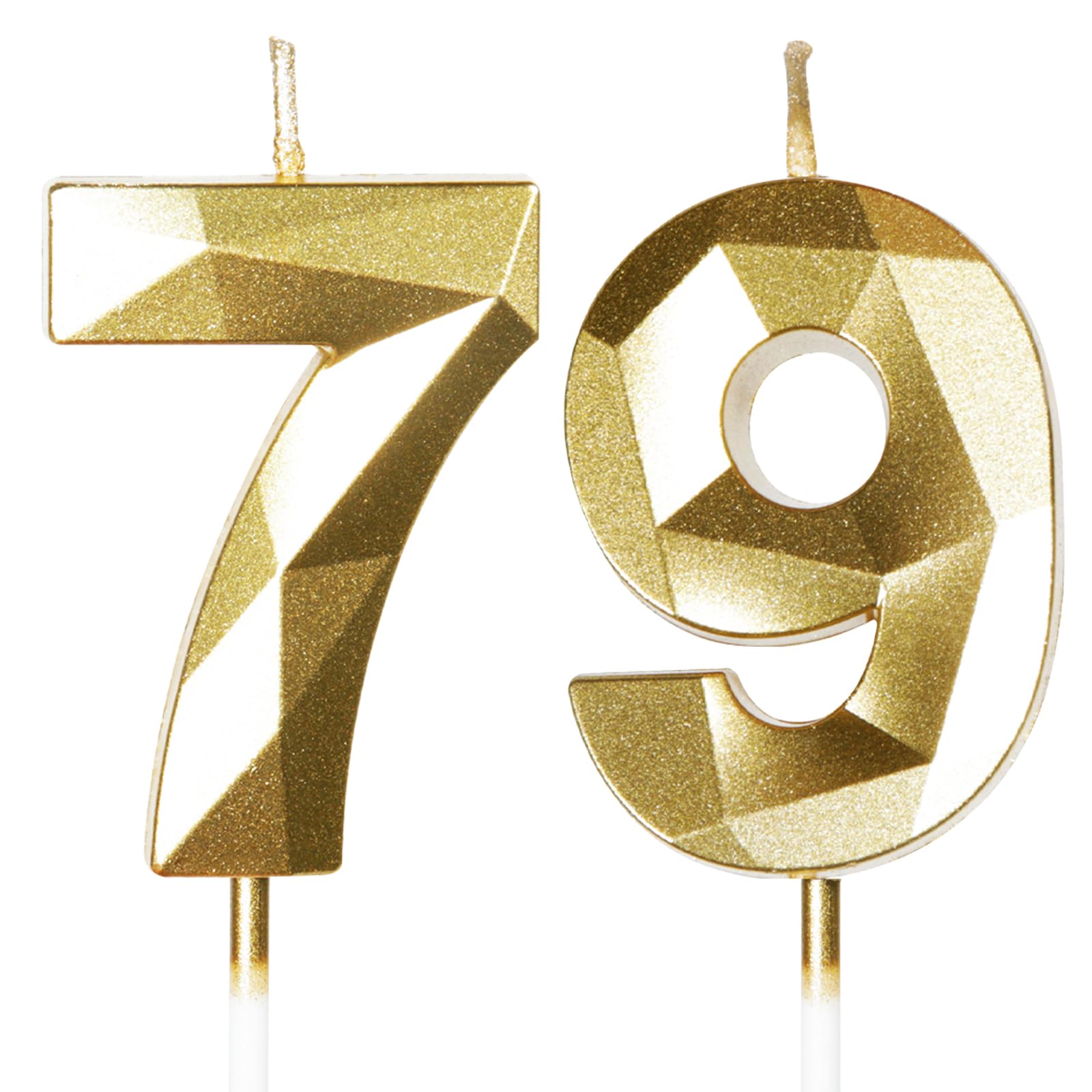 Yiran 50th Birthday Candles, Gold Number 50 Happy Birthday Candles, Cake Topper Decorations for Birthday Party, Wedding Anniversary Celebration Supply — view 232