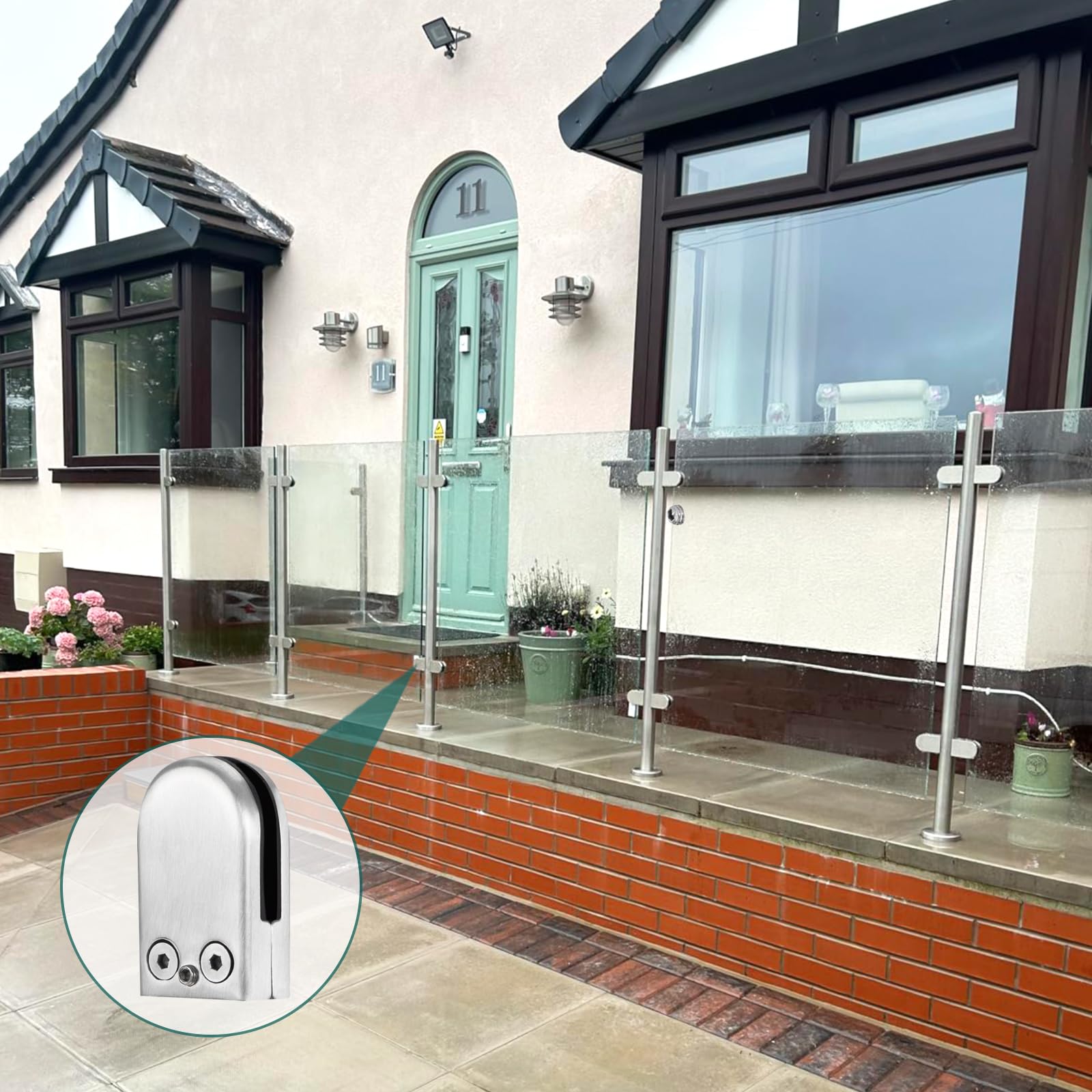 Morsetti Vetro Regolabili 10-12mm | 6 Pezzi Acciaio Inox Per Ringhiere E Scale - Foto 6