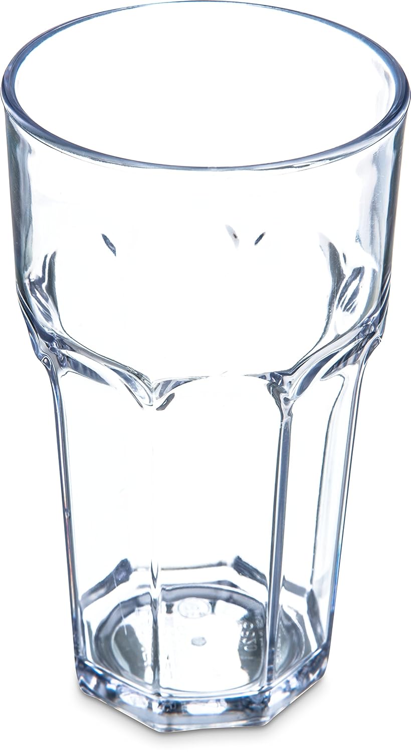 Carlisle FoodService Products Louis Tall Tumbler for Restaurants, Catering, Kitchens, Plastic, 20 Ounces, Clear, (Pack of 24)