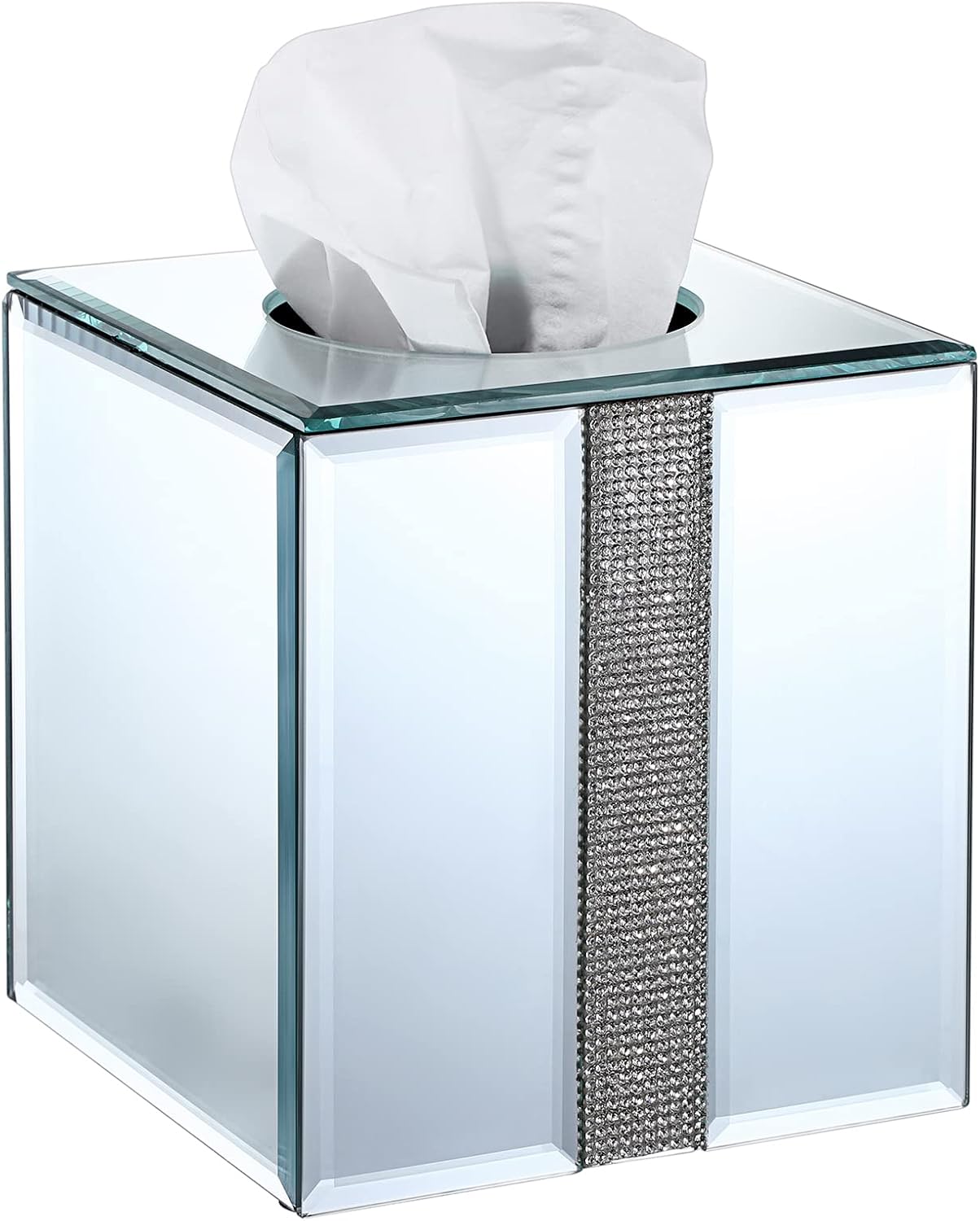 Sumnacon Crystal Square Tissue Box Cover Decorative Glass