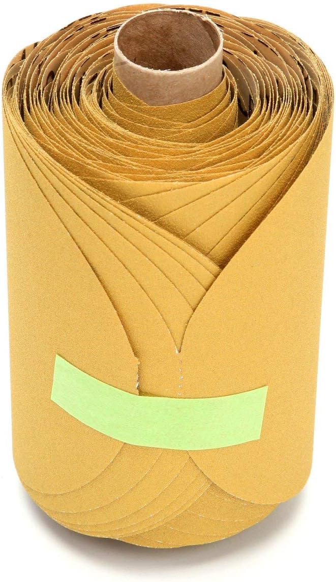 3M Stikit Gold Film Disc Roll 255L - Adhesive Backed Sanding Discs - P150 Grit Aluminum Oxide - For Random Orbital Sander - 5' - 125 per Roll