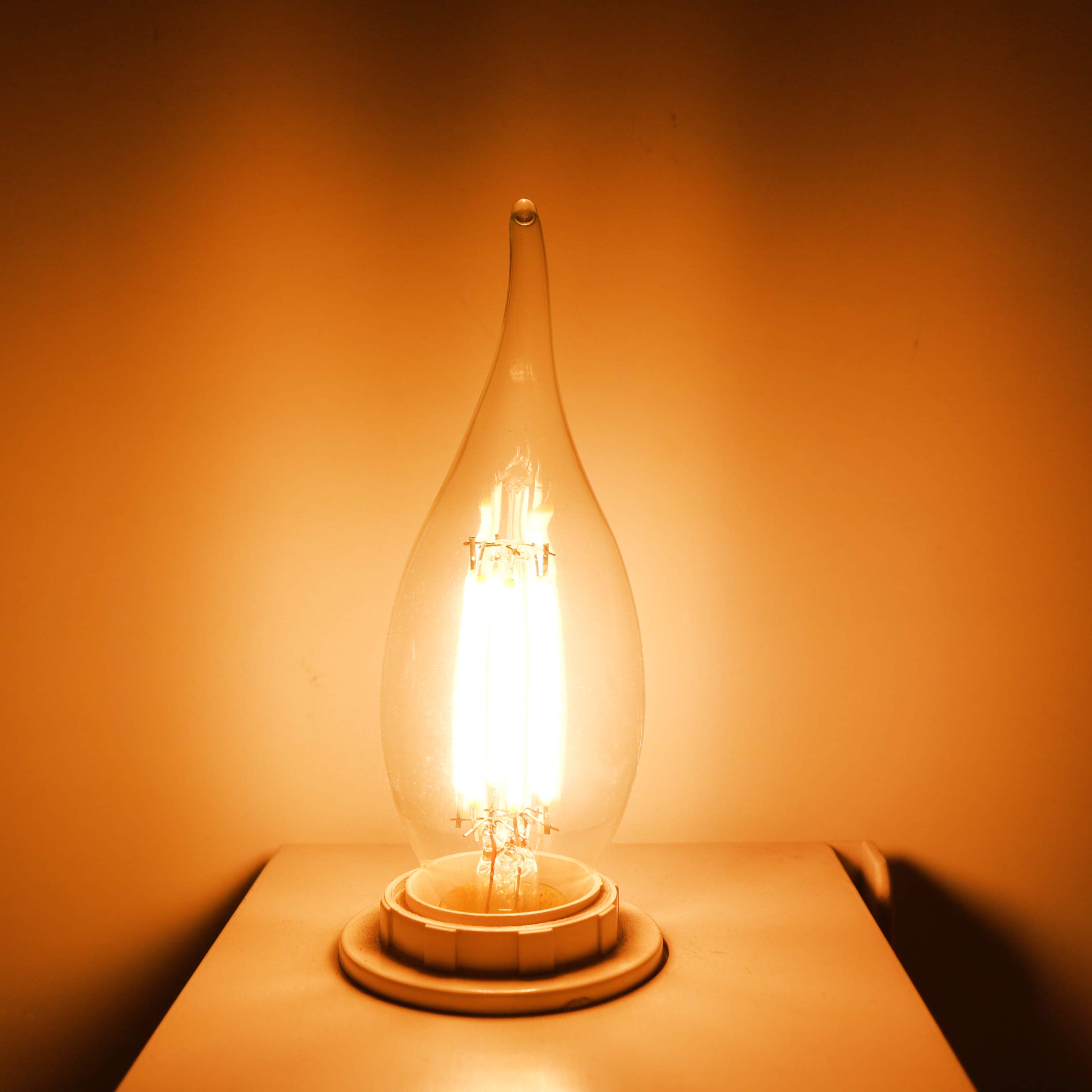 Ampoule LED rétro E14 20 x 6 W, Ampoule à tête Spirale E14, Ampoule brossée, Convient pour Le Montage de l'ampoule dans l'applique Murale Lustre.