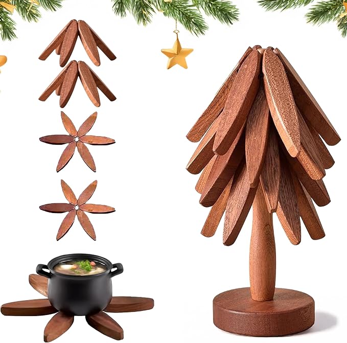 4 Wooden Trivets for Hot Dishes