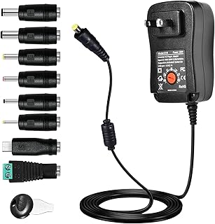 30W Universal Power Adapter, 3V 4.5V 5V 6V 7.5V 9V 12V Universal AC/DC Adapter, Adjustable 12V DC Power Supply for Household Electronics