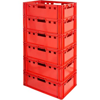 Kingpower E2 Meat Box Red Butcher Box Meat Box Euro Box Food Safe 60 x 40 cm Butcher Box Selection Kingpower Quantity 6