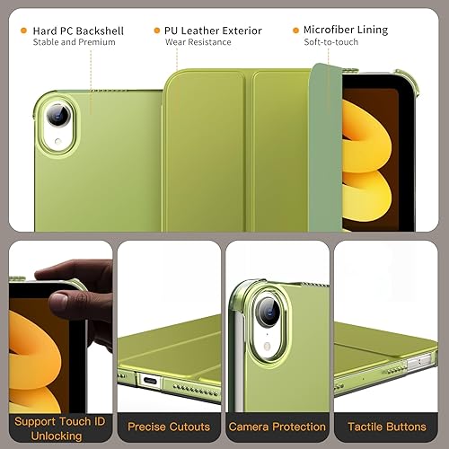 Miniatura 116 de MoKo Funda para iPad mini 7 (A17 Pro) Generation Case 2024, iPad mini 6 2021, funda delgada y ligera de 8.3 pulgadas de carcasa de policarbonato