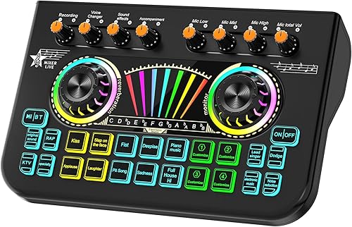 Miniatura 13 de Paquete de micrófono de podcast con tarjeta de sonido en vivo y mezclador de audio, equipo de podcast con tarjeta de sonido de 3.5mm, micrófono de