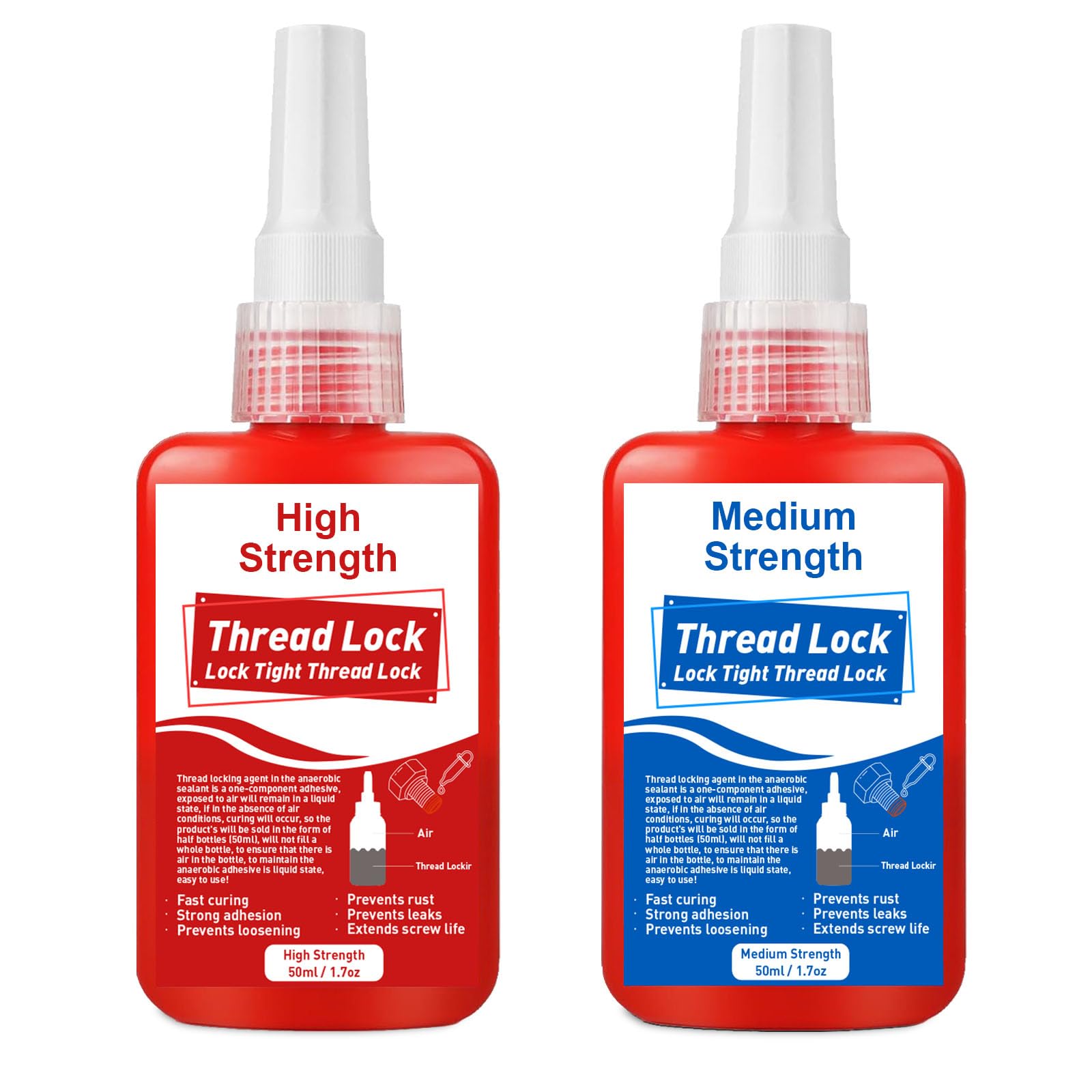 LAMXIN Thread Lock 100ml, Medium Strength and High Strength Locktight Threadlock for Gap Filling and Tighten Bolts Nuts, Anti-Rust&Loosening, Self-Curing Lock Tight Thread Lock Sealant