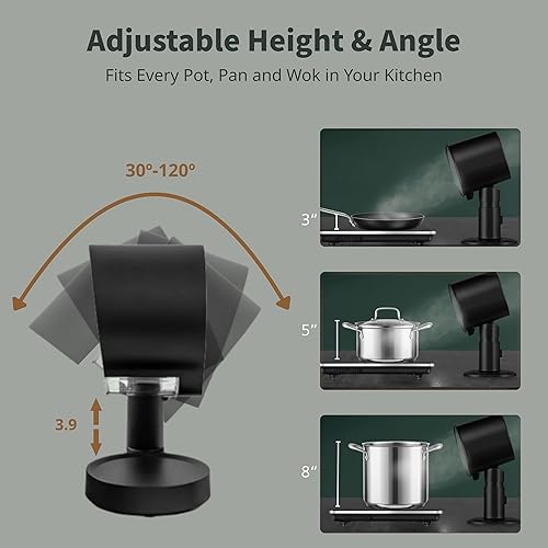 Miniatura 4 de Campana extractora portátil  Extractor de ventilador de cocina de escritorio, mini campana de humo sin conductos para cocinar en interiores,