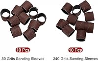 Vista 3 de uxcell Mangas de lija de 1 pulgada x 1 pulgada, 80 granos, 240 granos, 20